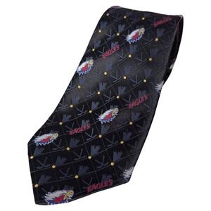 Vespucci Creation‎ Eagles Hockey Patterned Necktie Silk Blend Men's